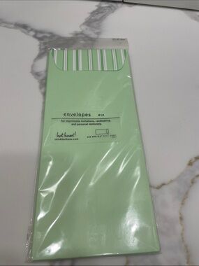 Light Mint #10 Envelopes with Striped Flap
